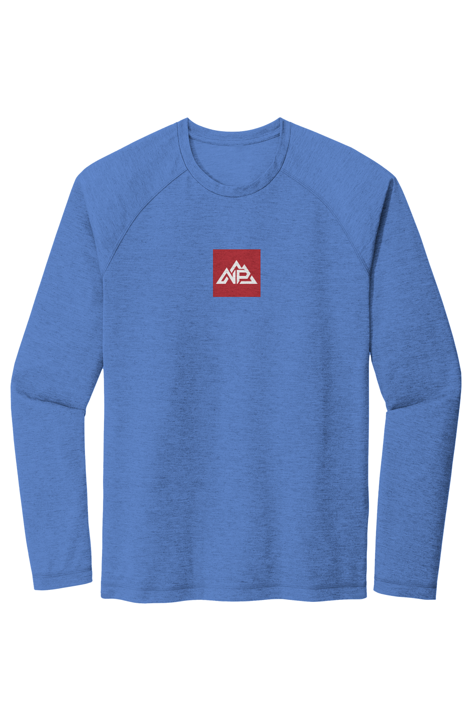 NP Men's Tri Blend Raglan LS Tee | True Royal Heather, Black Triad Solid, True Navy Heather - Nested Peak LLC