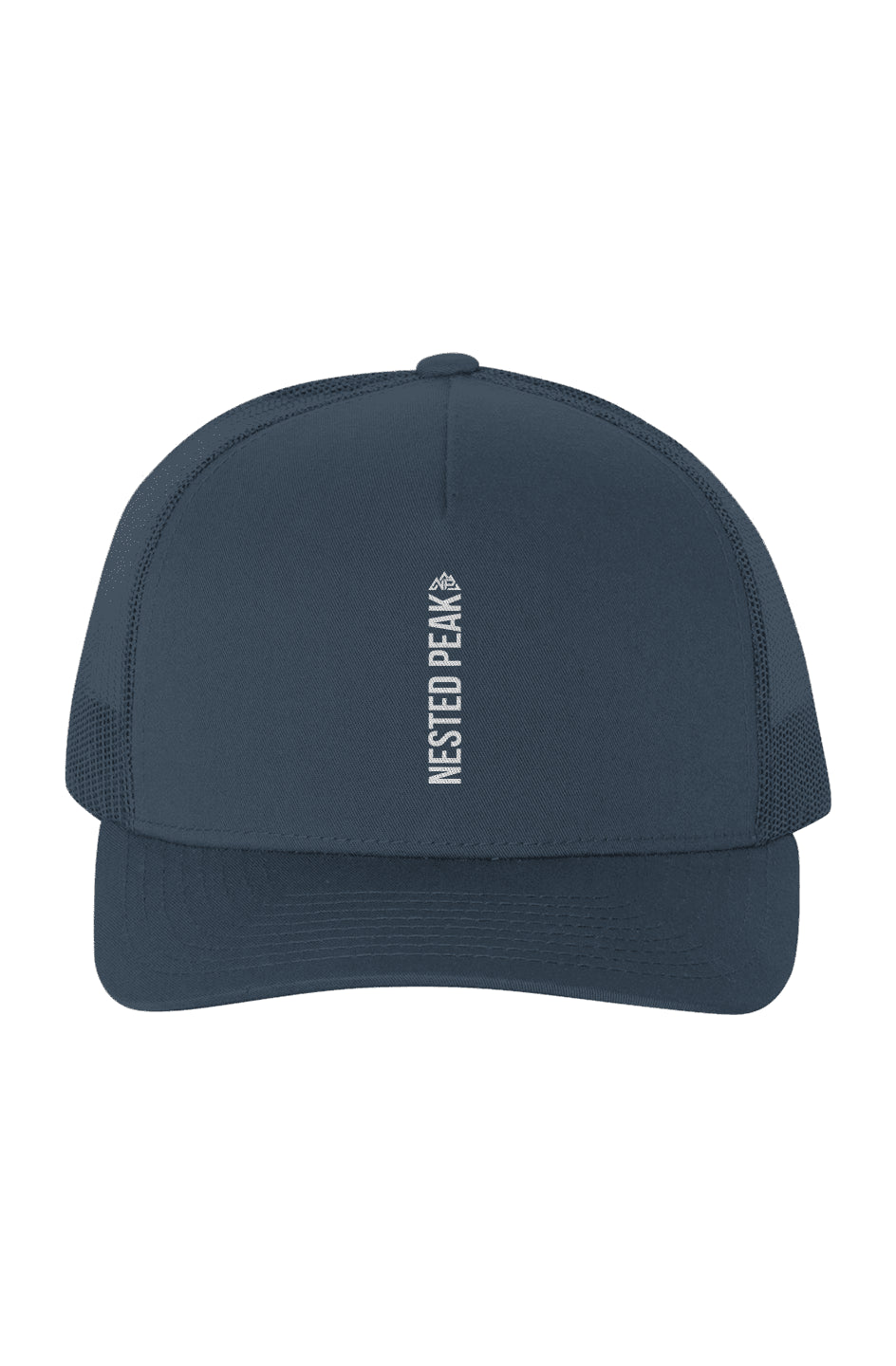 NP Run Dark Five-Panel Retro Trucker Cap | Navy, Black - Nested Peak