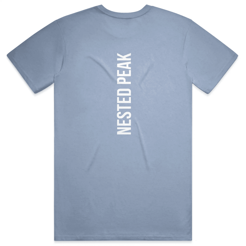 NP Run Men's Blend Tee | Heather Athletic Blue, Heather Navy, Black - Nested Peak