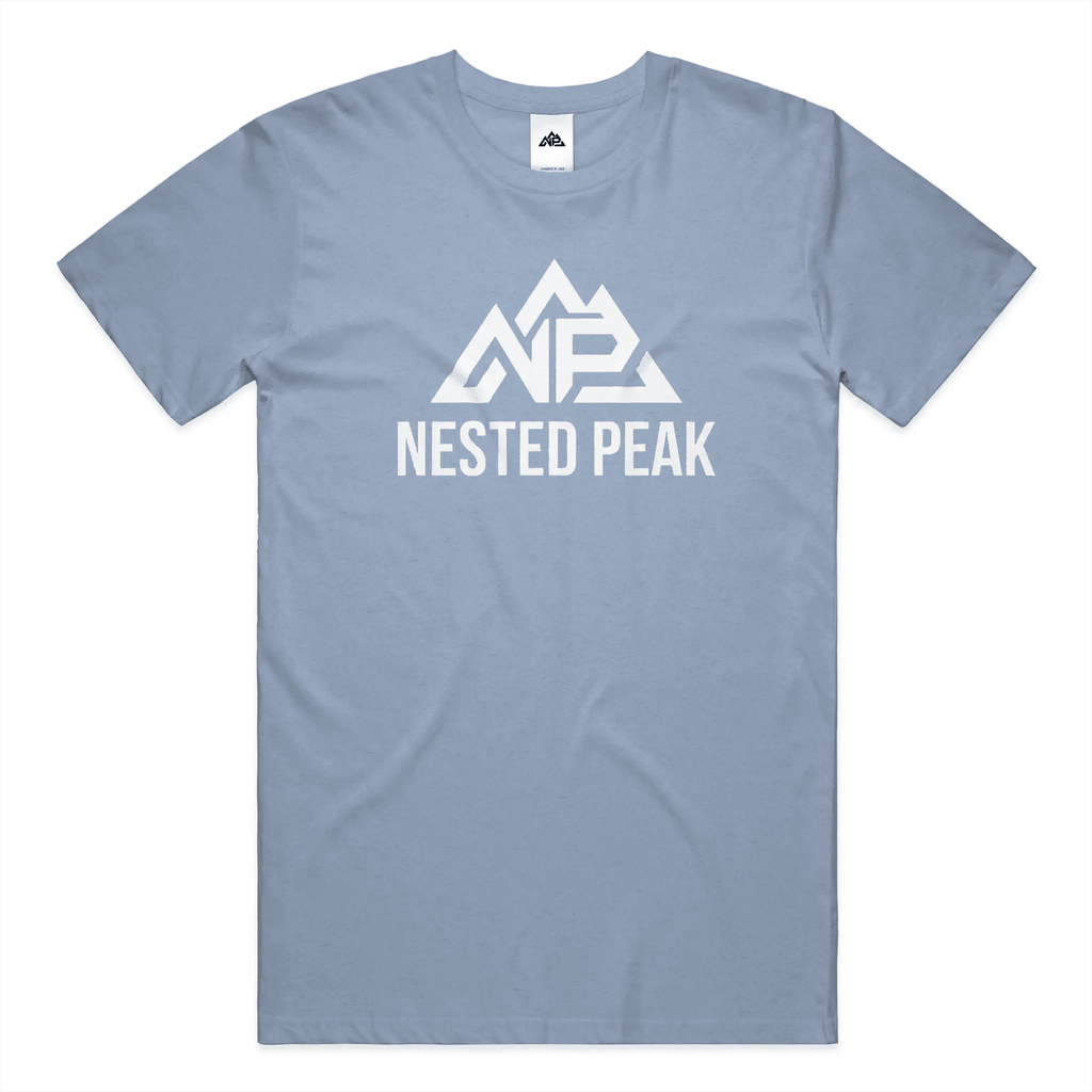 NP Run Men's Blend Tee | Heather Athletic Blue, Heather Navy, Black - Nested Peak