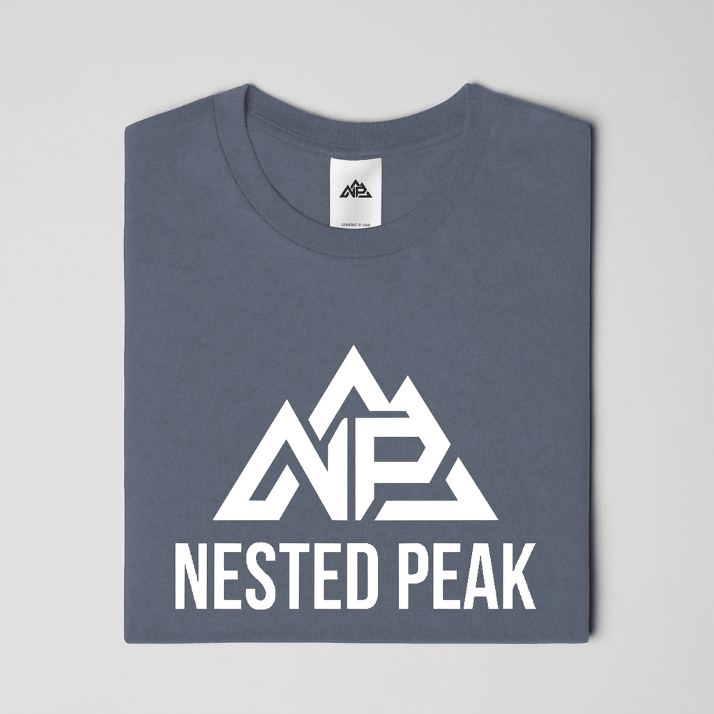 NP Run Men's Blend Tee | Heather Athletic Blue, Heather Navy, Black - Nested Peak