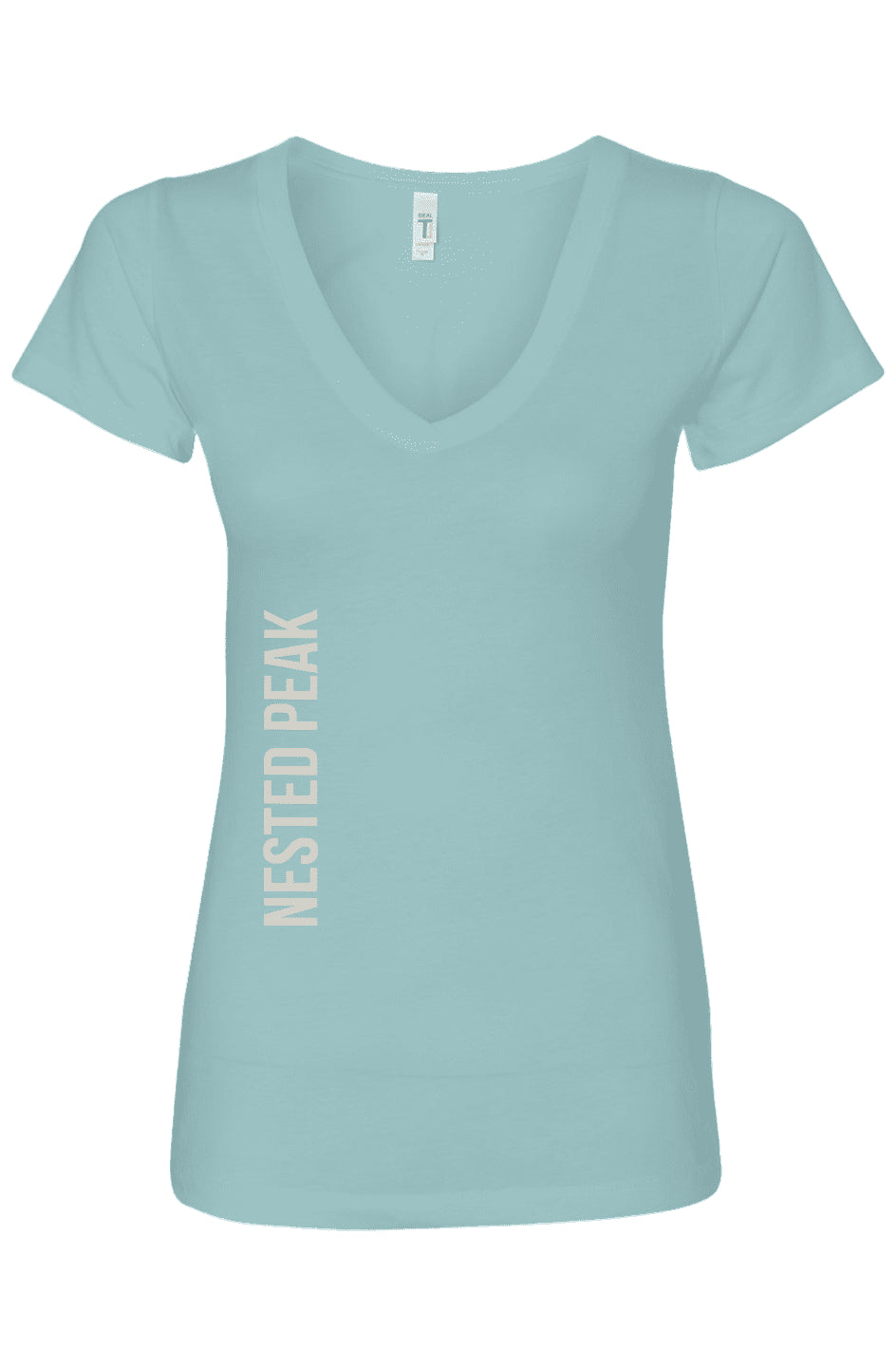 NP Run Women's Ideal V-Neck | Cancun, Kelly Green, Warm Grey - Nested Peak