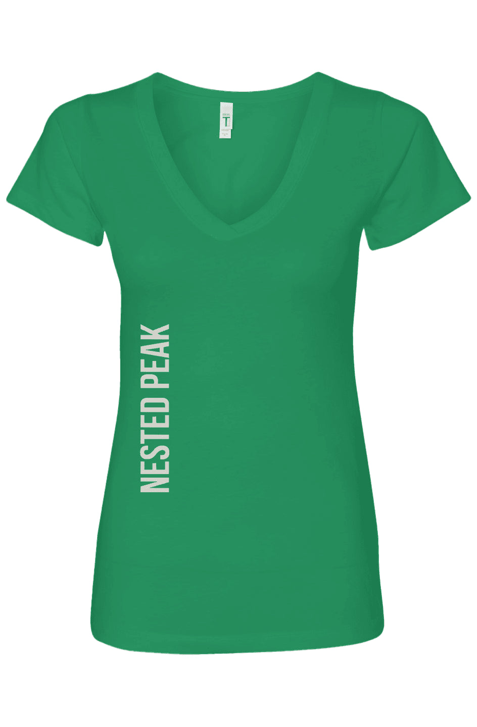 NP Run Women's Ideal V-Neck | Cancun, Kelly Green, Warm Grey - Nested Peak