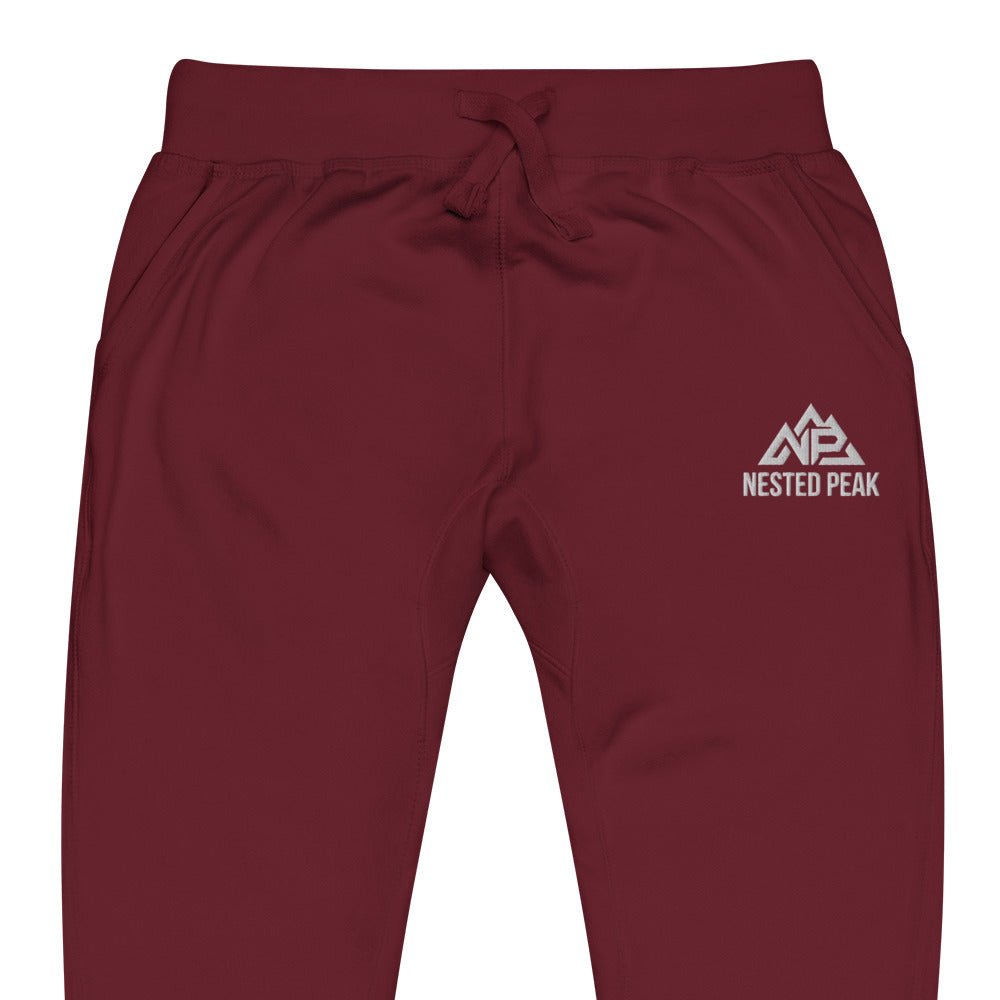 NP Unisex Fleece Sweatpants | Black, Navy Blazer, Maroon, Charcoal Heather, Military Green - Nested Peak