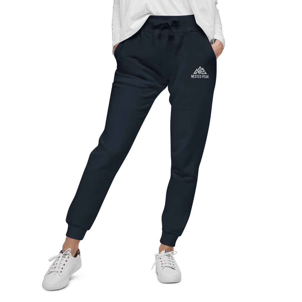 NP Unisex Fleece Sweatpants | Black, Navy Blazer, Maroon, Charcoal Heather, Military Green - Nested Peak