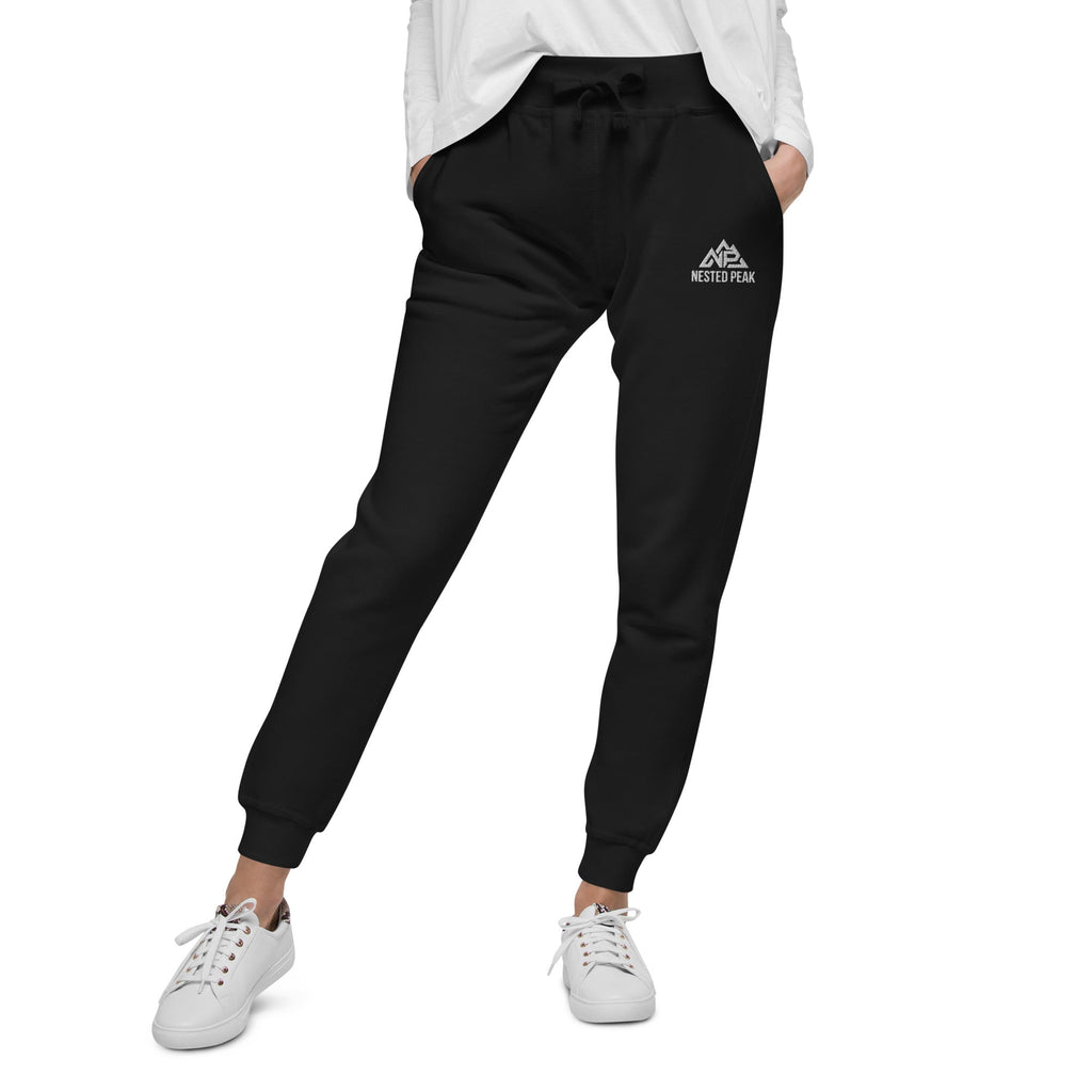 NP Unisex Fleece Sweatpants | Black, Navy Blazer, Maroon, Charcoal Heather, Military Green - Nested Peak