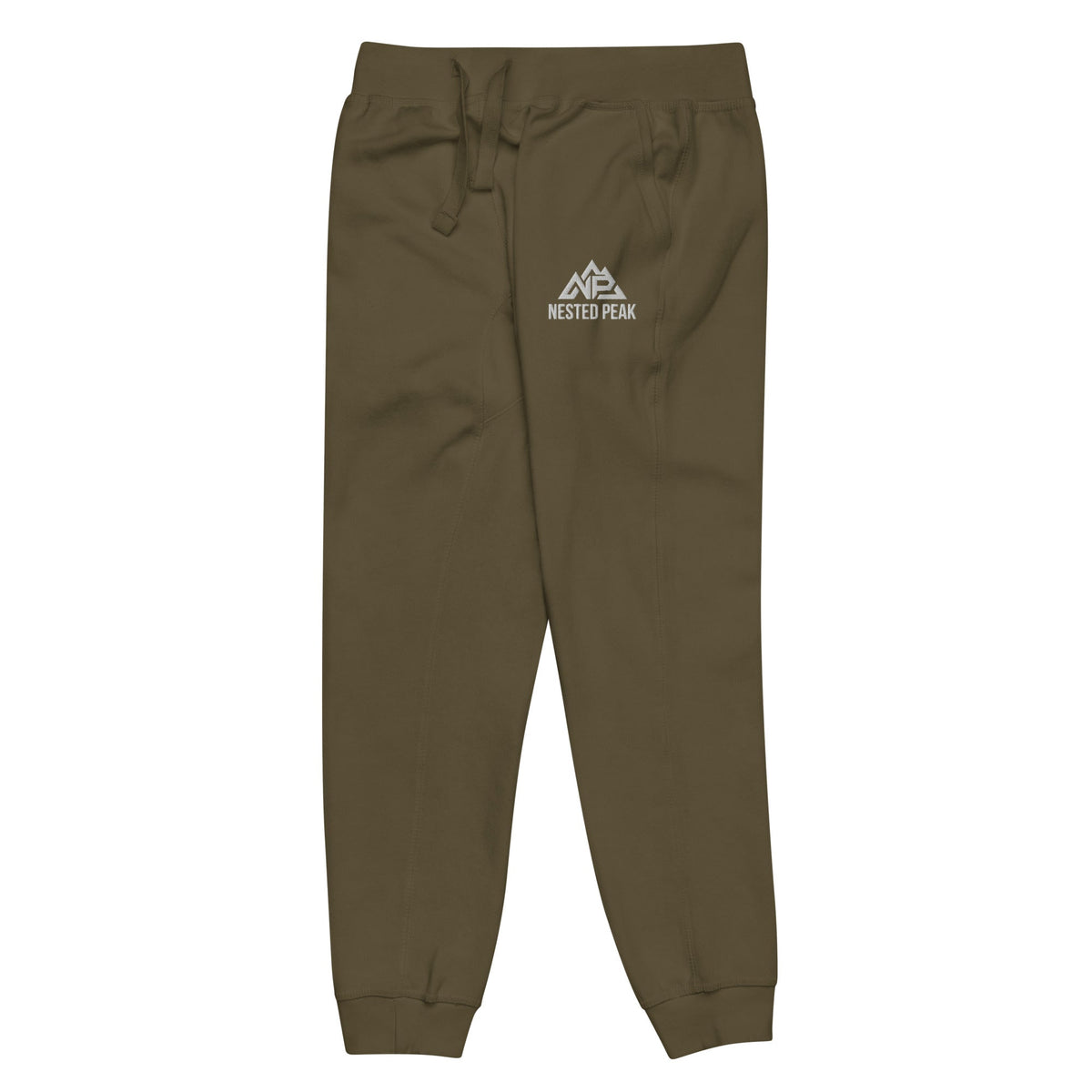NP Unisex Fleece Sweatpants | Black, Navy Blazer, Maroon, Charcoal Heather, Military Green - Nested Peak