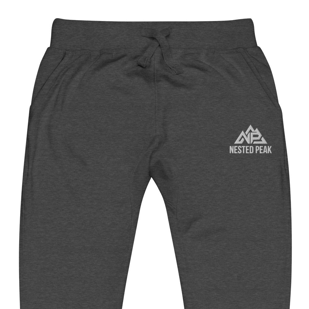 NP Unisex Fleece Sweatpants | Black, Navy Blazer, Maroon, Charcoal Heather, Military Green - Nested Peak