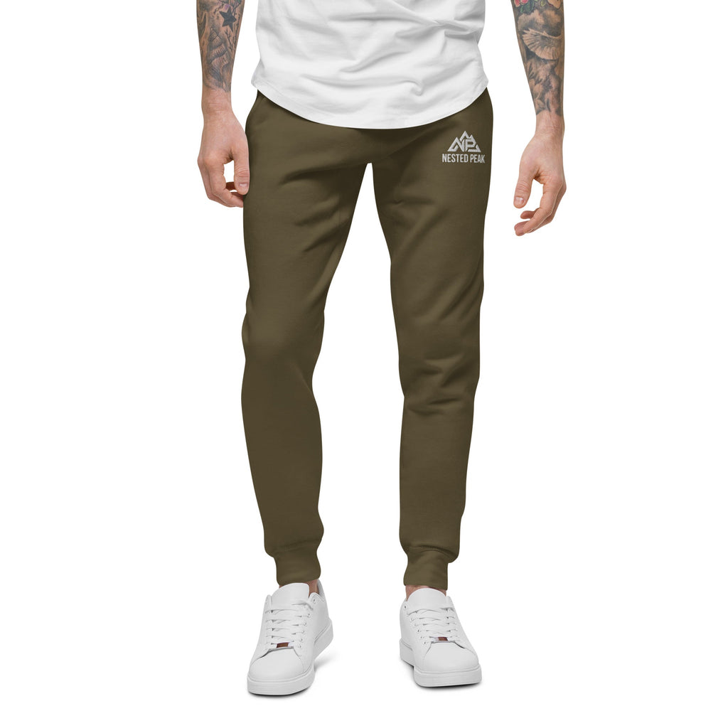 NP Unisex Fleece Sweatpants | Black, Navy Blazer, Maroon, Charcoal Heather, Military Green - Nested Peak