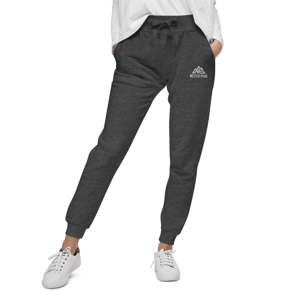 NP Unisex Fleece Sweatpants | Black, Navy Blazer, Maroon, Charcoal Heather, Military Green - Nested Peak