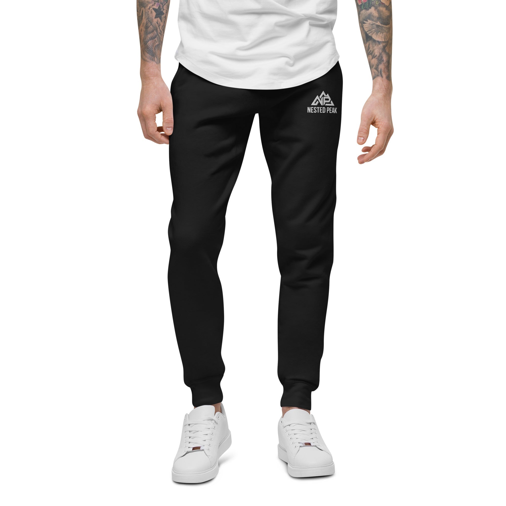 NP Unisex Fleece Sweatpants | Black, Navy Blazer, Maroon, Charcoal Heather, Military Green - Nested Peak
