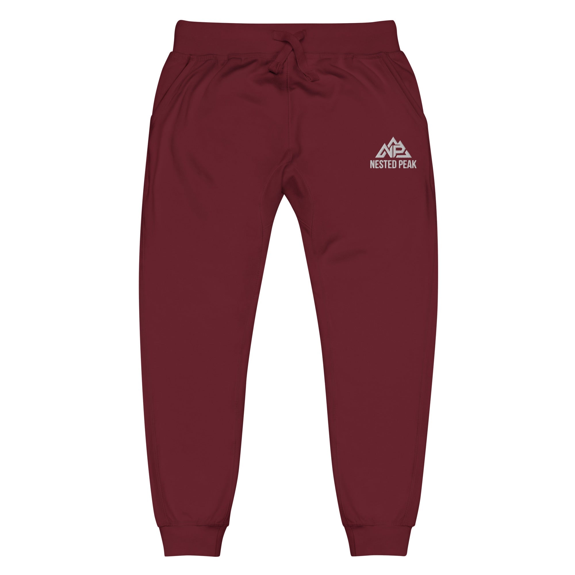 NP Unisex Fleece Sweatpants | Black, Navy Blazer, Maroon, Charcoal Heather, Military Green - Nested Peak