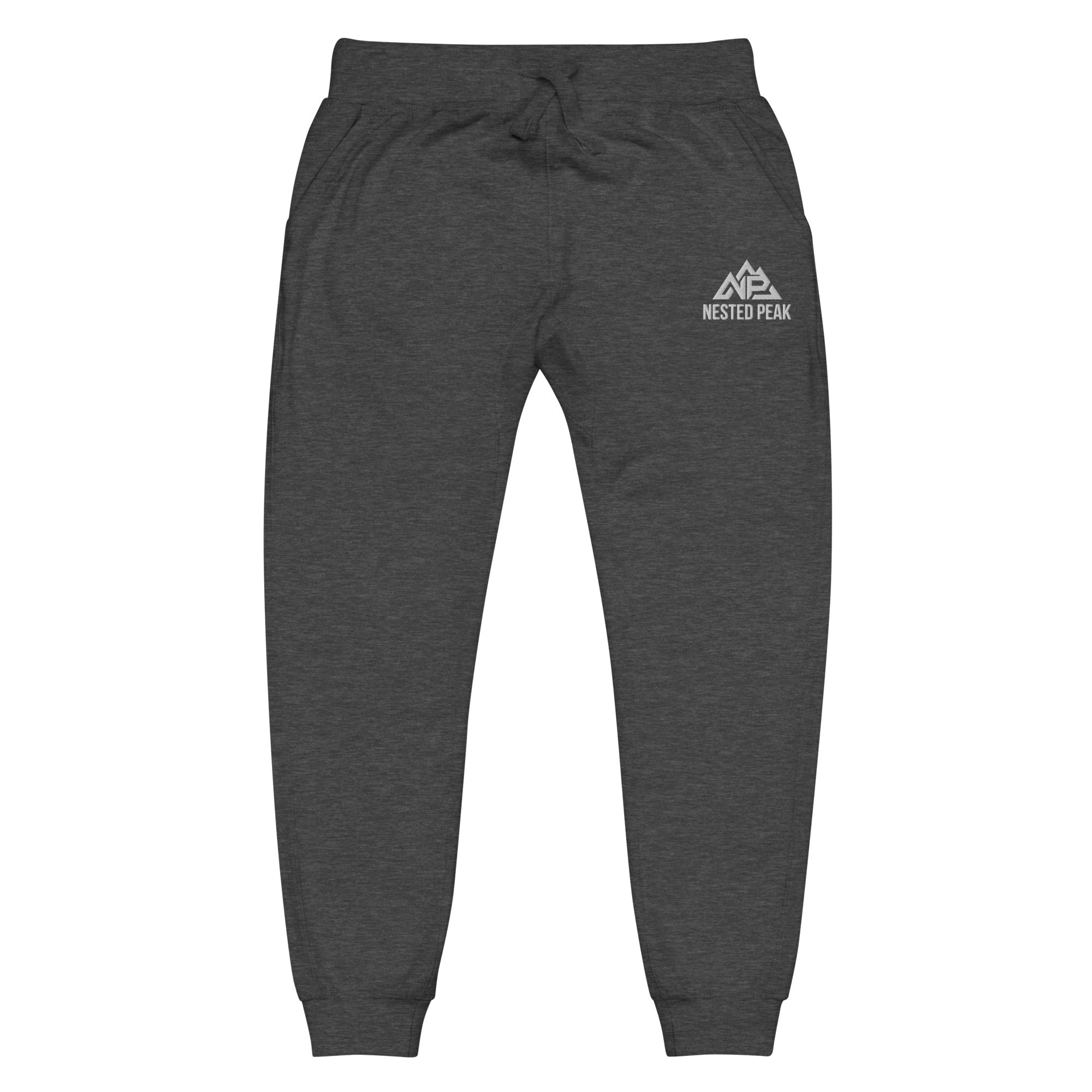 NP Unisex Fleece Sweatpants | Black, Navy Blazer, Maroon, Charcoal Heather, Military Green - Nested Peak