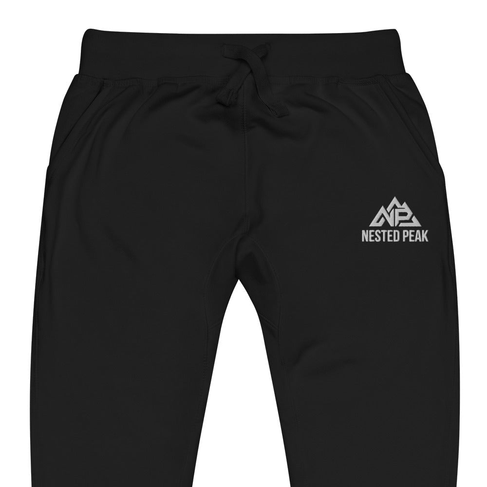 NP Unisex Fleece Sweatpants | Black, Navy Blazer, Maroon, Charcoal Heather, Military Green - Nested Peak