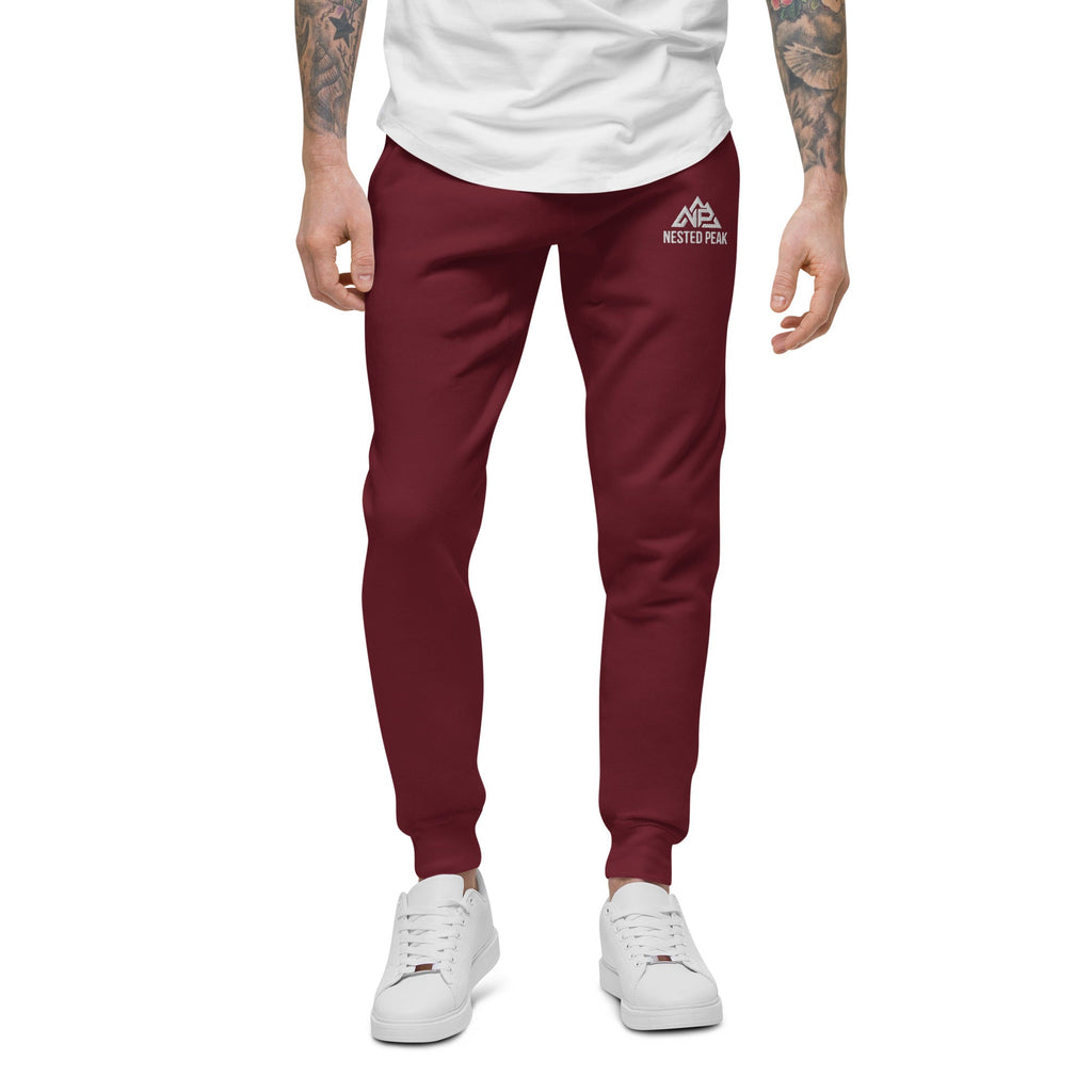 NP Unisex Fleece Sweatpants | Black, Navy Blazer, Maroon, Charcoal Heather, Military Green - Nested Peak