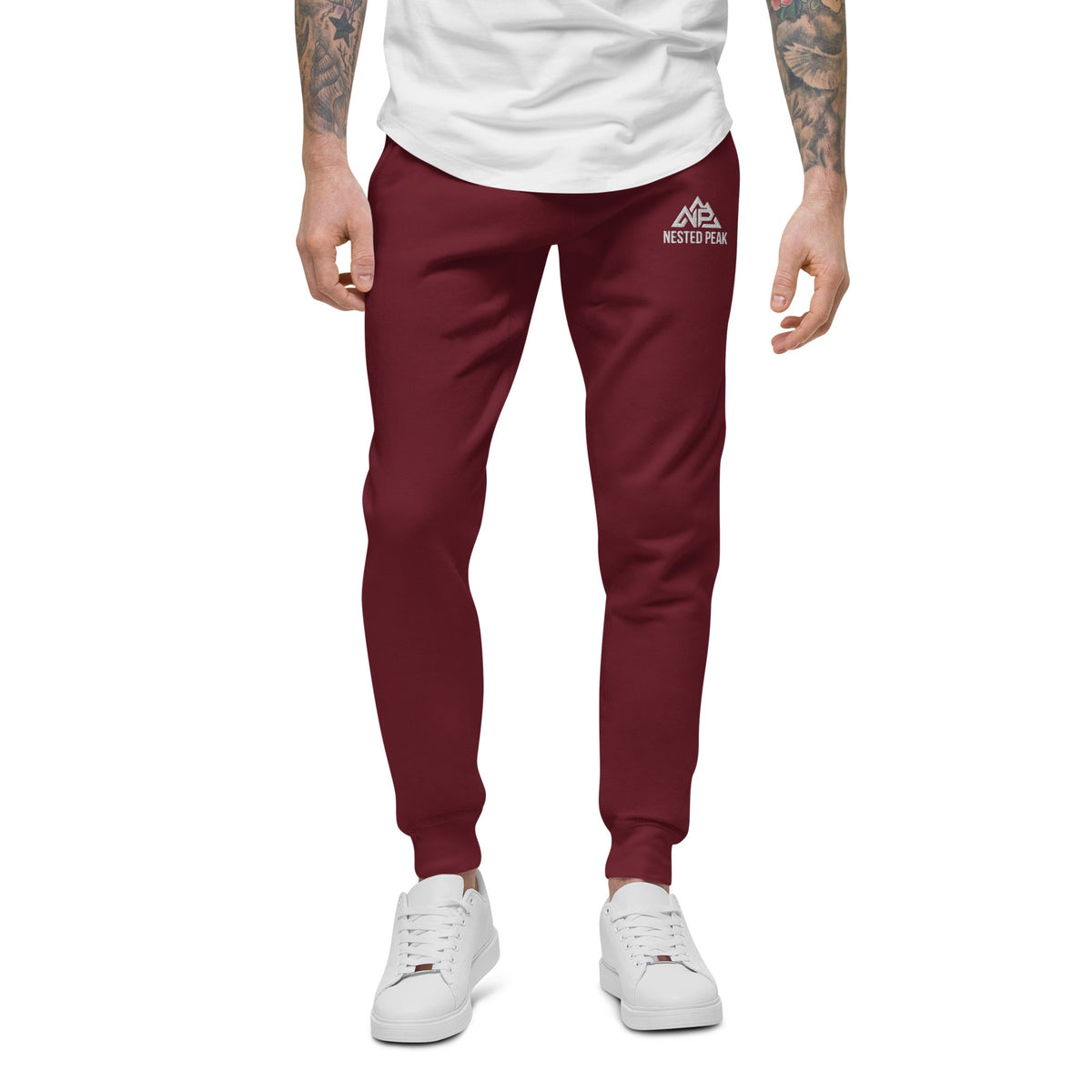 NP Unisex Fleece Sweatpants | Black, Navy Blazer, Maroon, Charcoal Heather, Military Green - Nested Peak