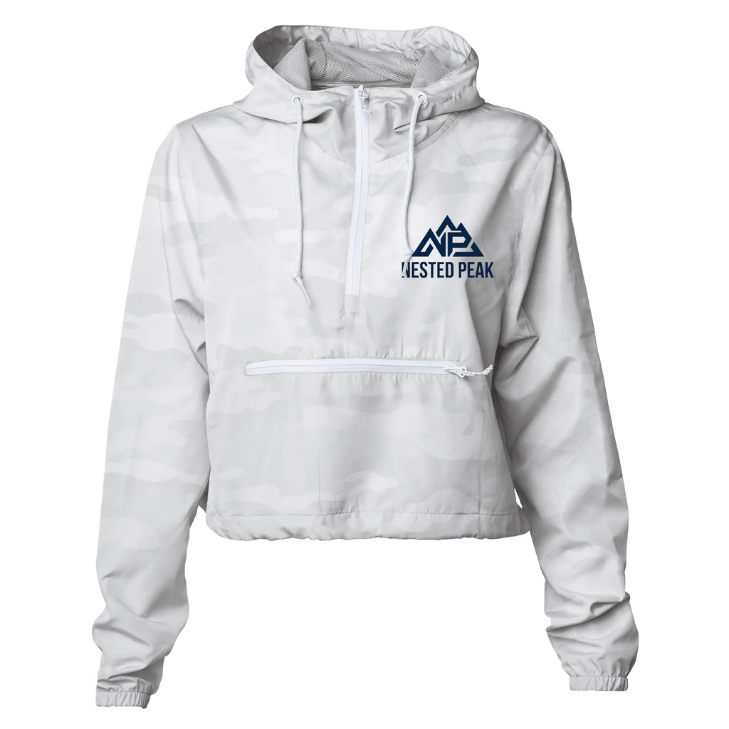 NP White Camo Crop Windbreaker - Nested Peak