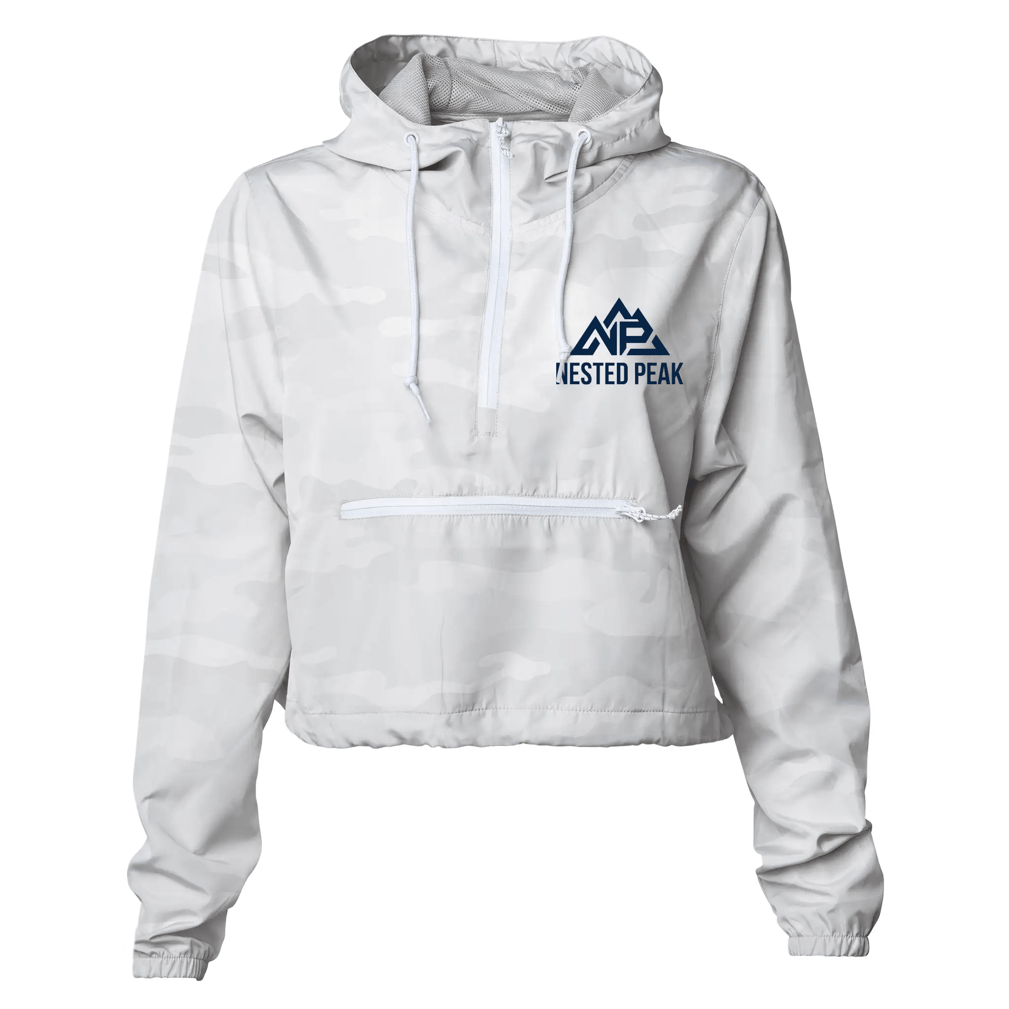 NP White Camo Crop Windbreaker - Nested Peak