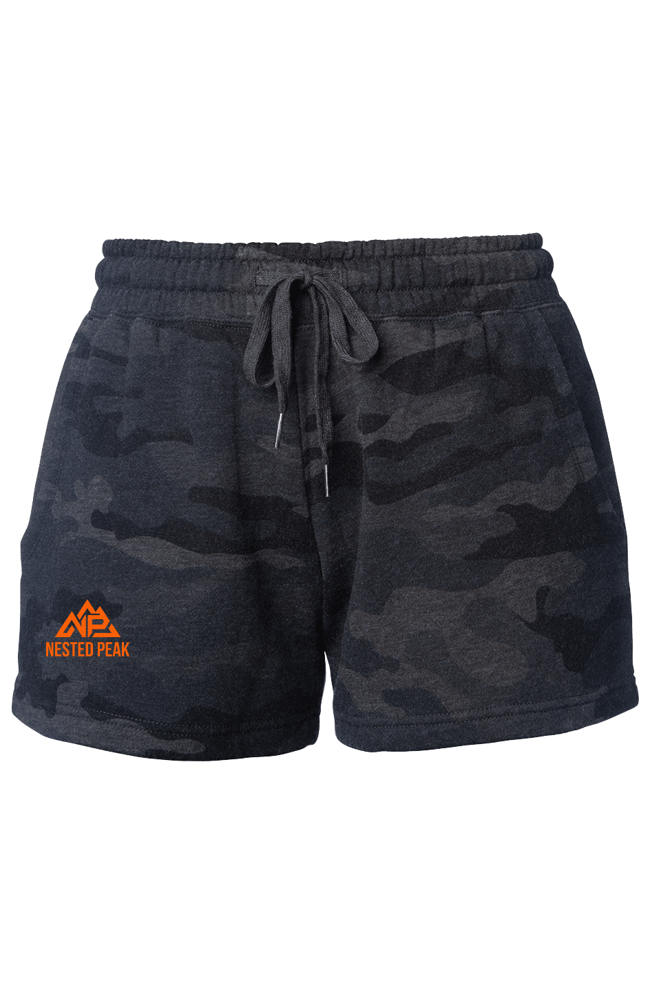 NP Women's Black Camo Heather Shorts - Nested Peak