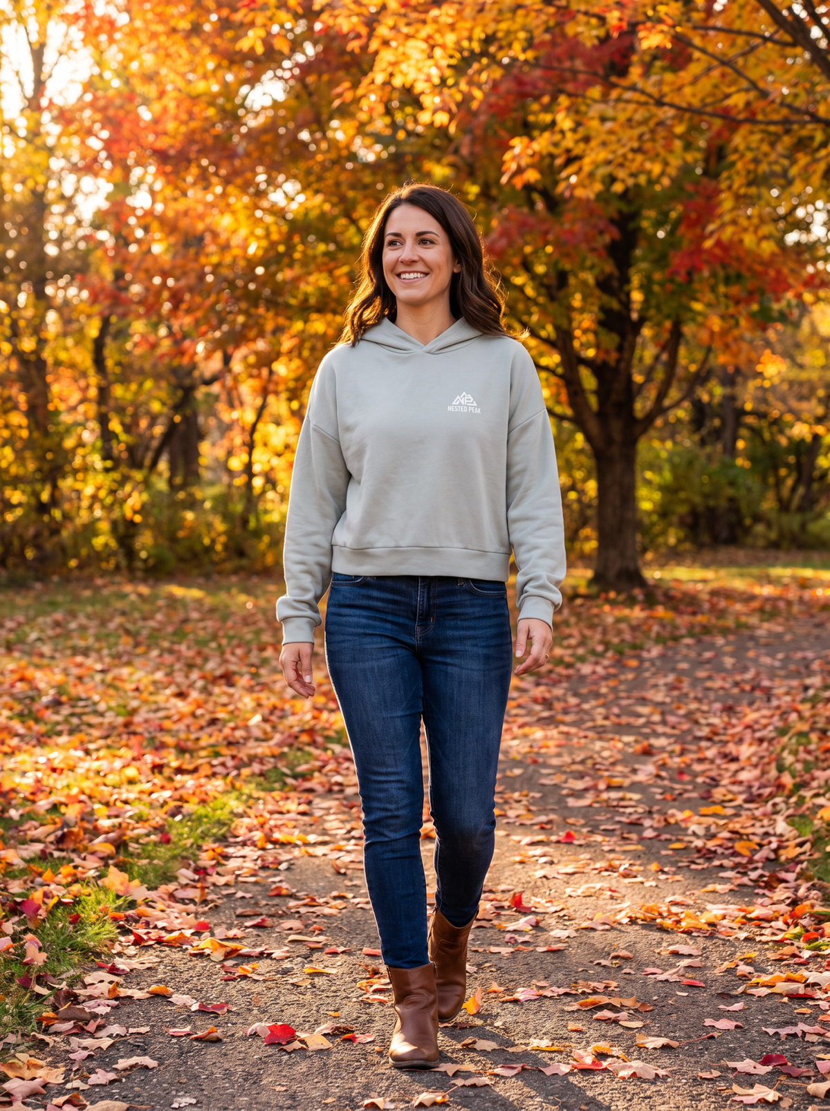 NP Women's Hip Height Hoodie - Nested Peak