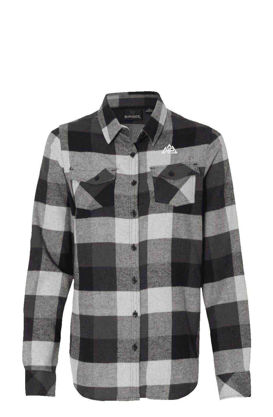 NP Women's Long Sleeve Grey Flannel - Nested Peak