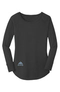 NP Women's Perfect Tri LS Tunic Tee | Black Frost, White, Grey Frost - Nested Peak