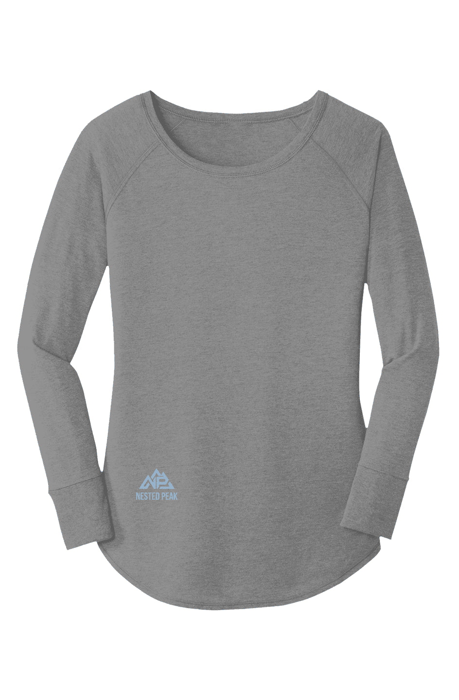 NP Women's Perfect Tri LS Tunic Tee | Black Frost, White, Grey Frost - Nested Peak