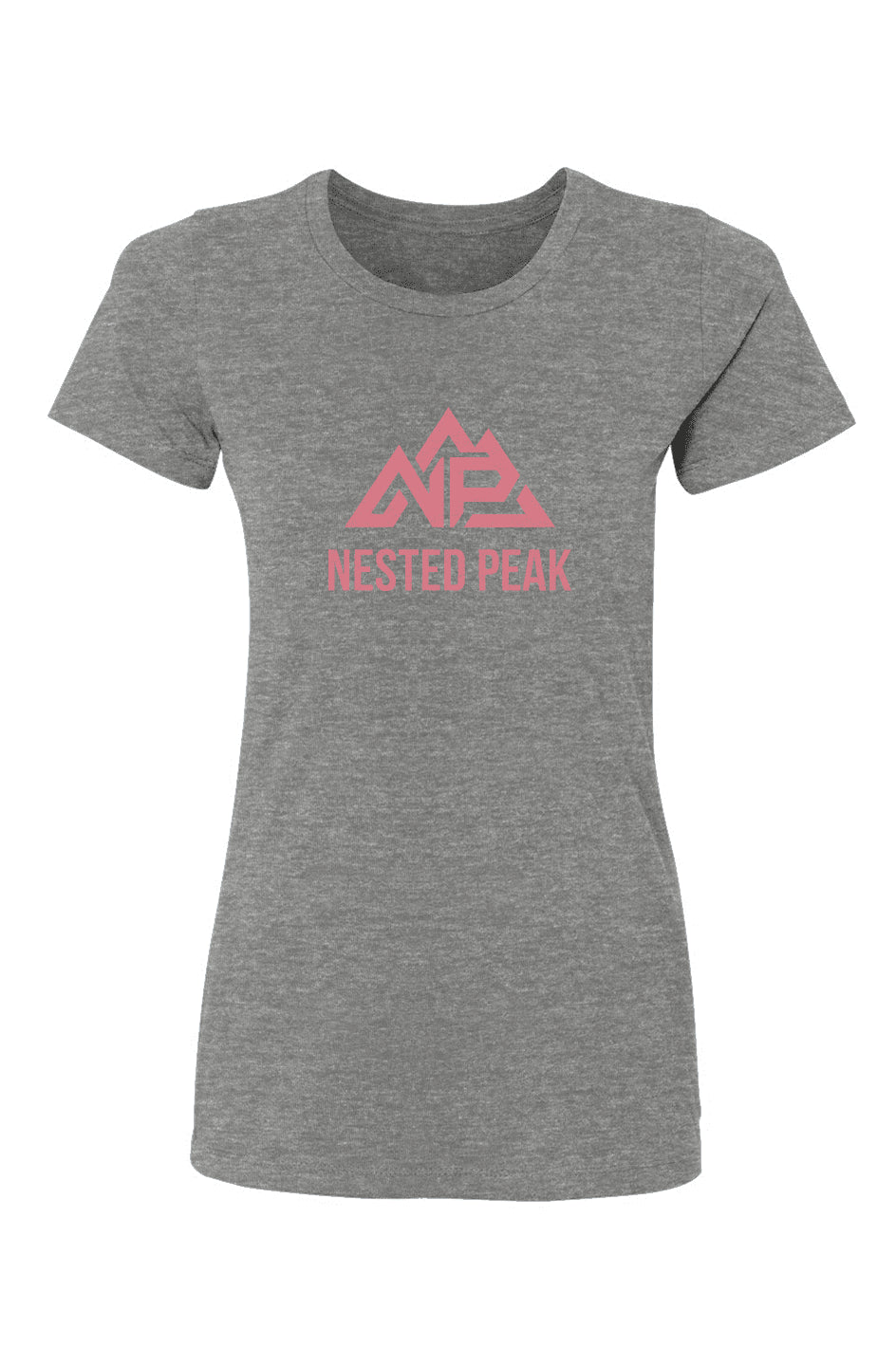 NP Women's T-Shirt | Dark Heather Grey, White, Indigo - Nested Peak