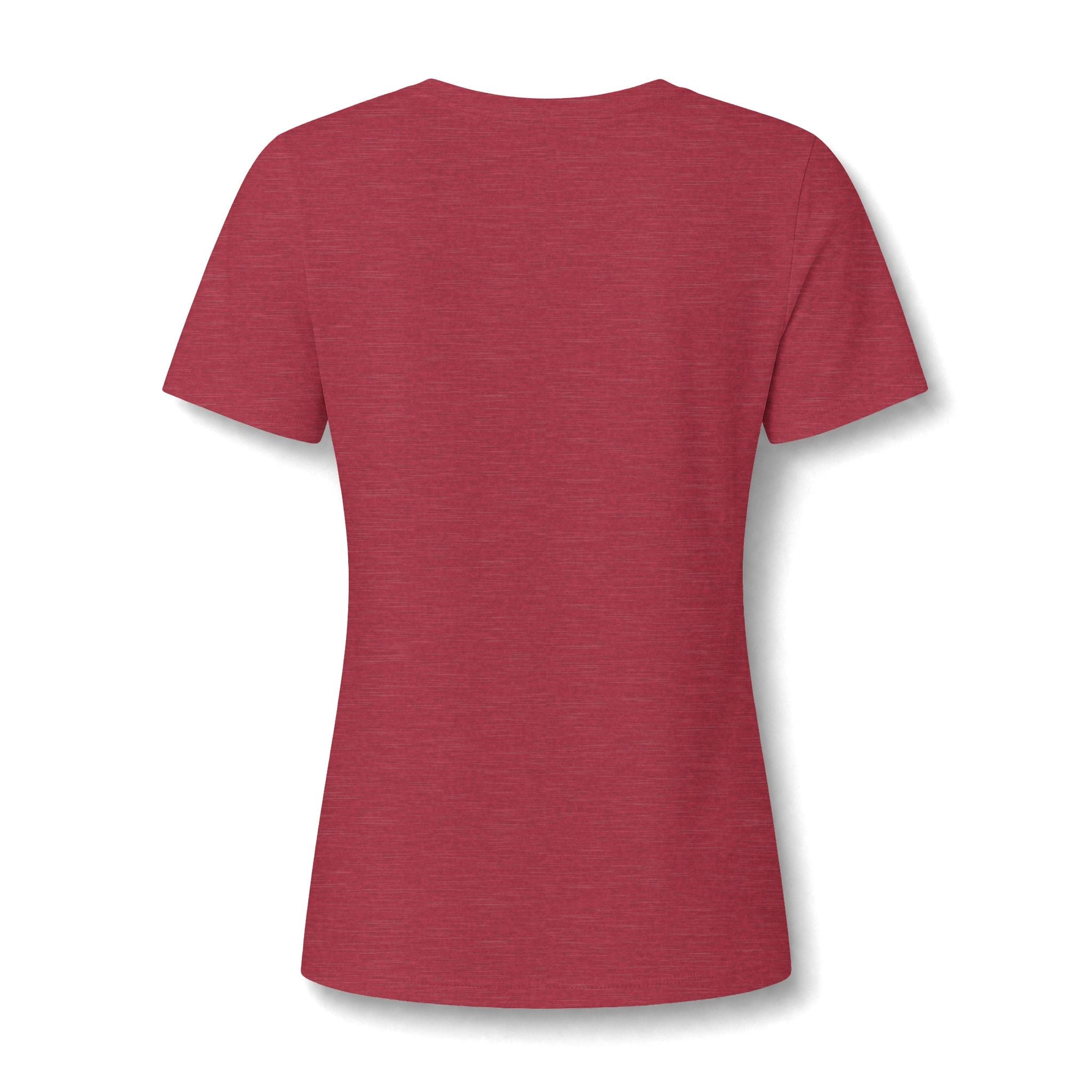 NP Women's V-Neck Tee — Mountain 'MNP' Badge | Dark Grey Heather, Heather Navy, Heather Red - Nested Peak