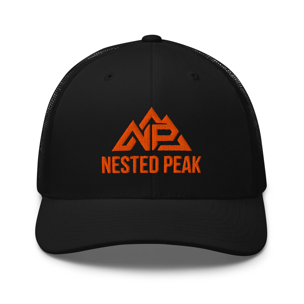 Retro Trucker Hat | Yupoong 6606 | Black - Nested Peak