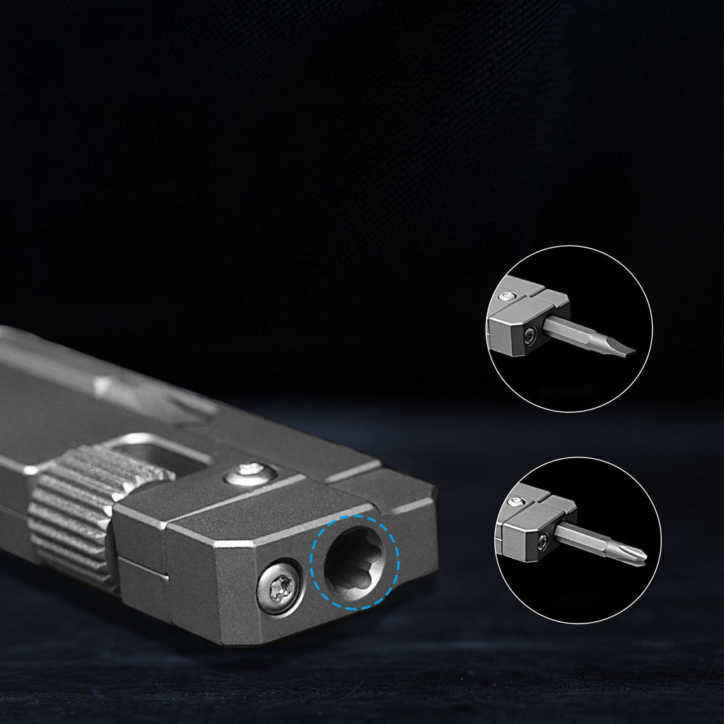 Titanium Alloy Screwdriver And Wrench Small EDC Multifunctional Tool Outdoor Portable Pocket Tool Gray New - Nested Peak LLC