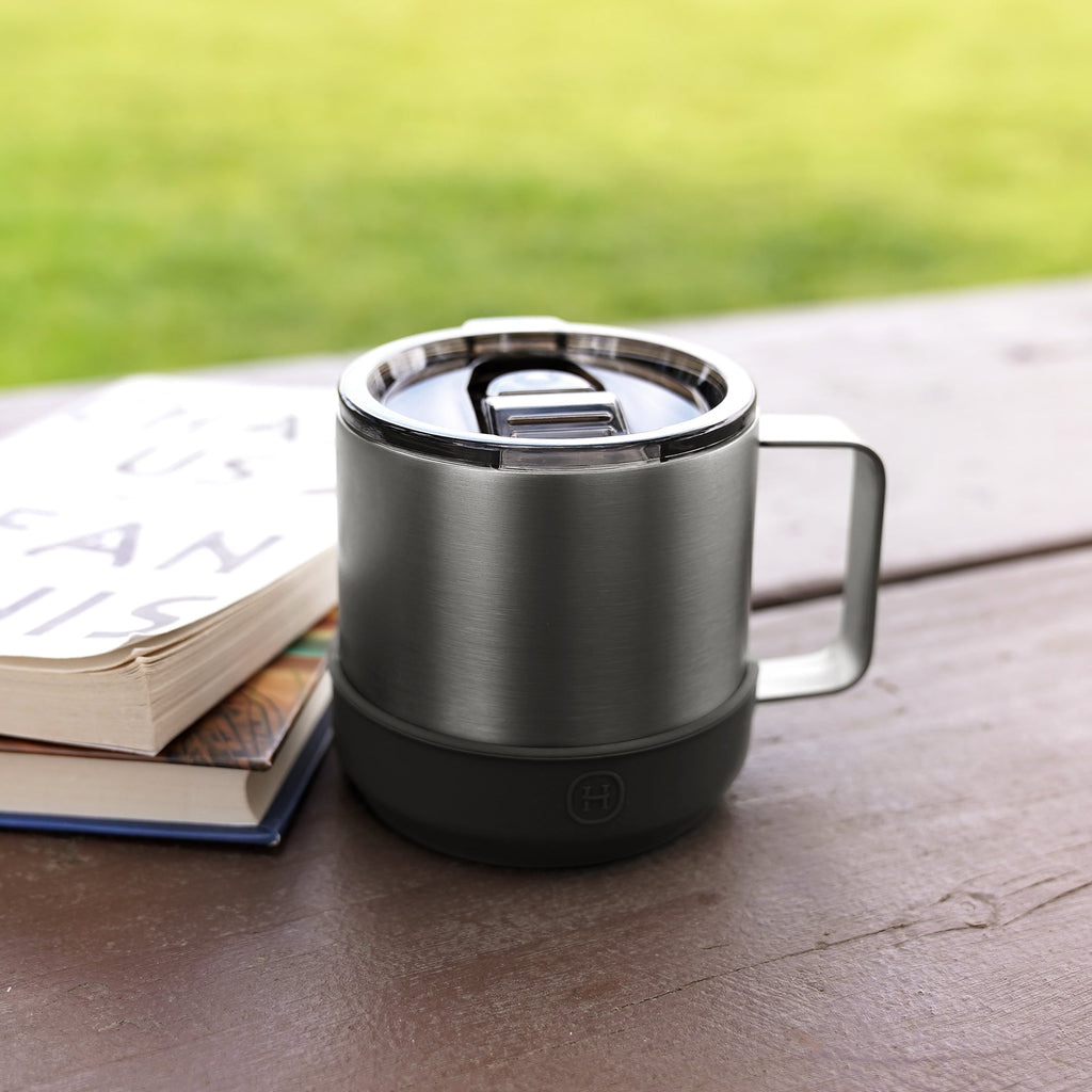 Titanium Grey camp mug-Ink Black 10 OZ - Nested Peak LLC