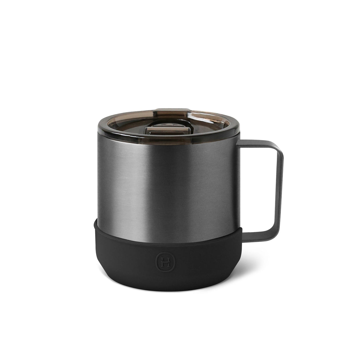 Titanium Grey camp mug-Ink Black 10 OZ - Nested Peak LLC