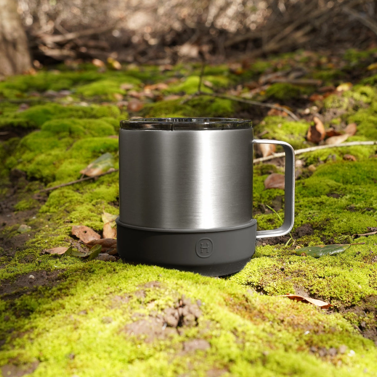 Titanium Grey camp mug-Ink Black 10 OZ - Nested Peak LLC