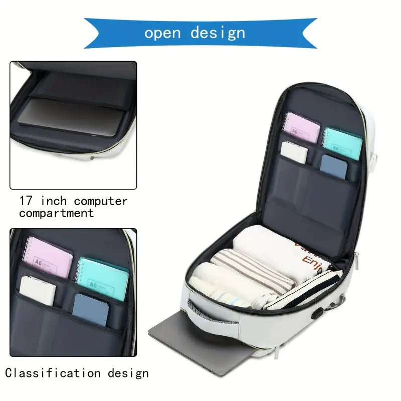Travel Backpack with Airline-Approved Laptop Compartment and Shoes Compartment - Silver Gray and Chest Bag - Nested Peak LLC