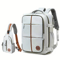 Travel Backpack with Airline-Approved Laptop Compartment and Shoes Compartment - Silver Gray and Chest Bag - Nested Peak LLC
