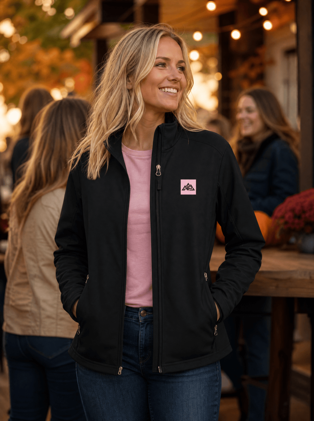 Women's Pink Badge Core Soft Shell Jacket - Nested Peak LLC