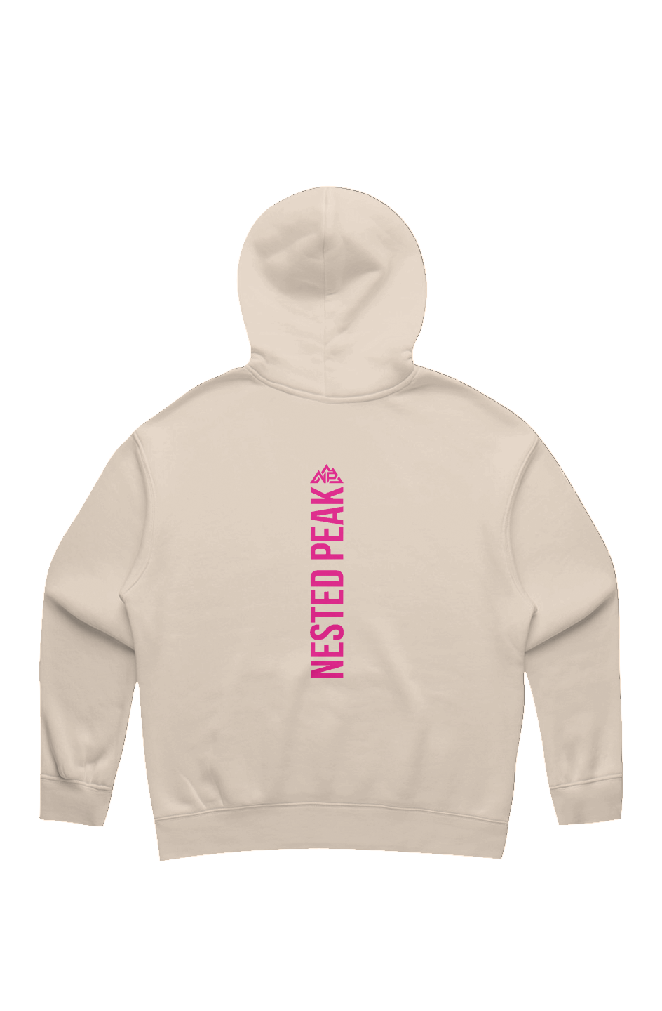 Women's Pink Badge Relax Hood | Shadow, Powder, Ecru - Nested Peak LLC