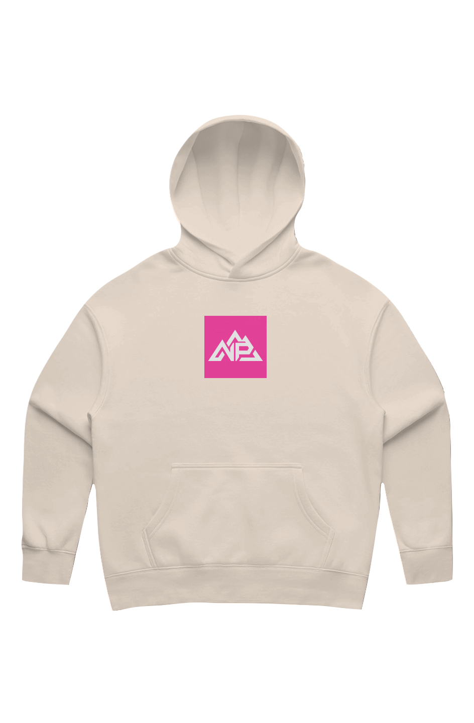 Women's Pink Badge Relax Hood | Shadow, Powder, Ecru - Nested Peak LLC