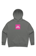 Women's Pink Badge Relax Hood | Shadow, Powder, Ecru - Nested Peak LLC