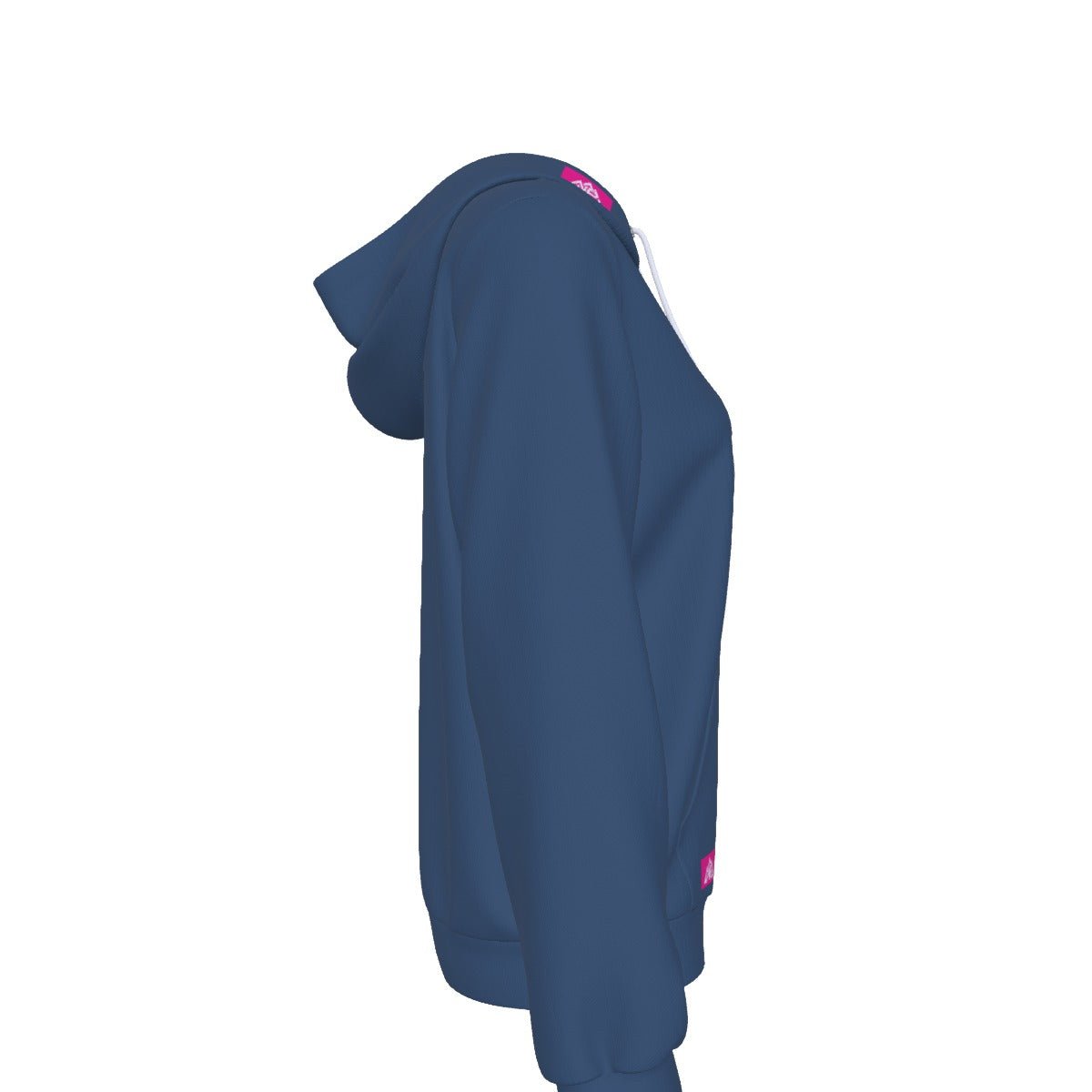 Women's Pink Badge Slim Pullover Hoodie | Navy - Nested Peak LLC
