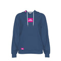Women's Pink Badge Slim Pullover Hoodie | Navy - Nested Peak LLC